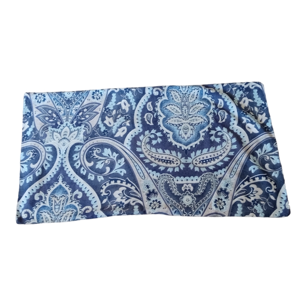 Pier 1 Imports Pillow Sham Case Blue Gray Paisley King 35" x 20"
